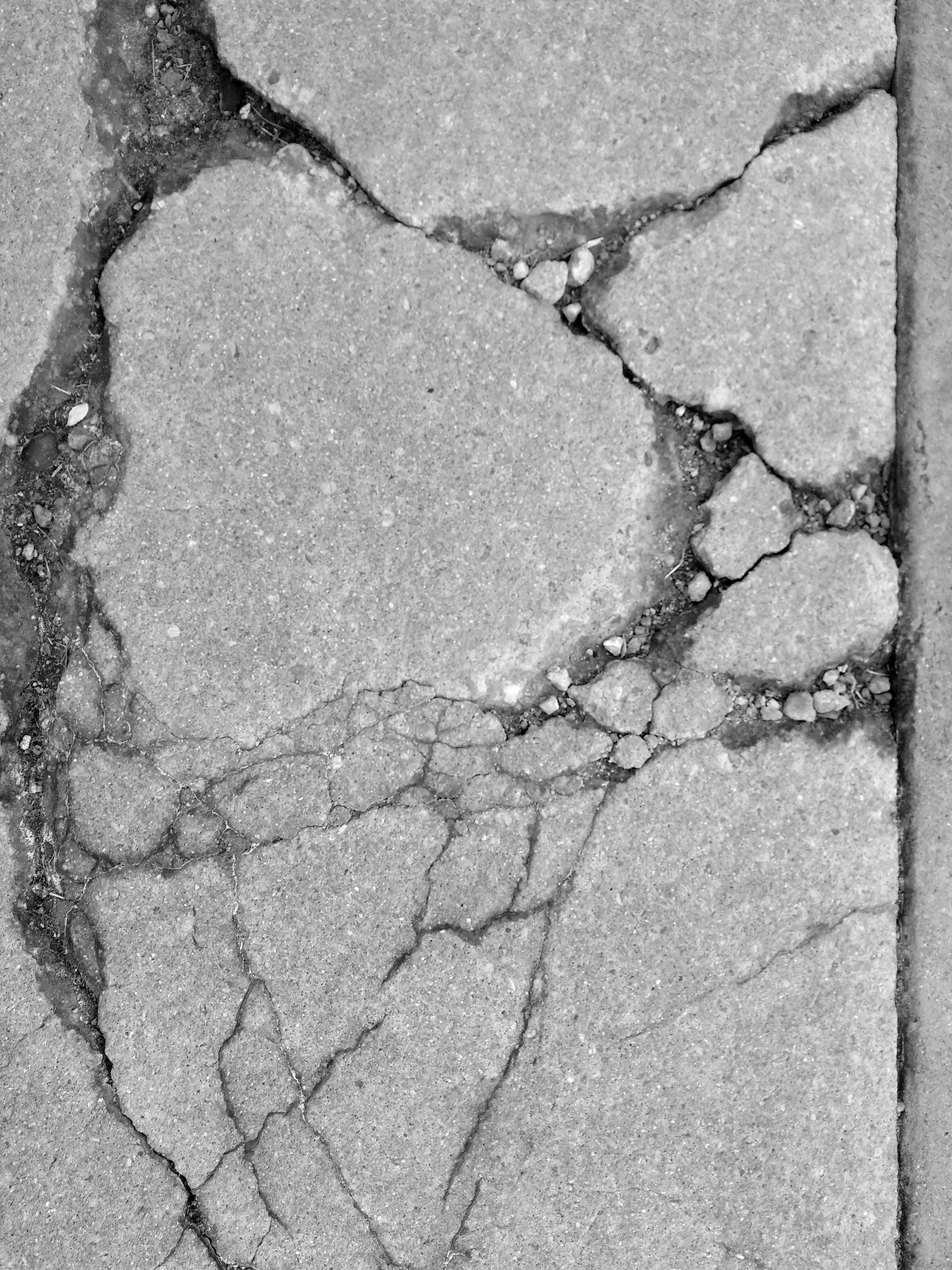 Broken Concrete Texture Photos Black and White Image