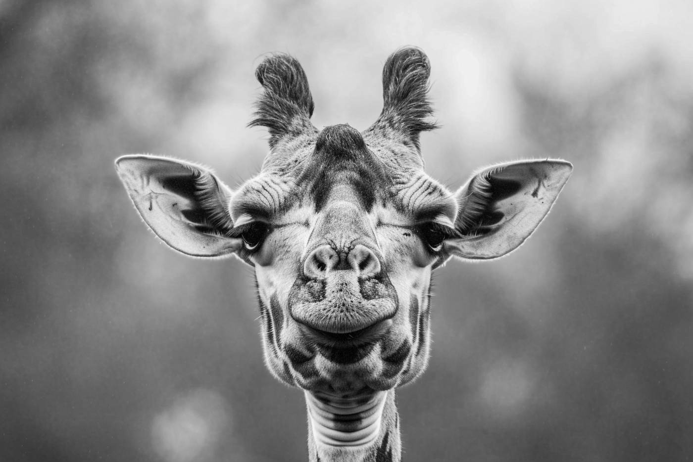 animal close-up nature horned mammal black and white animal head — free black and white photo