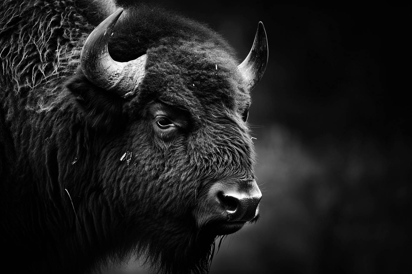animal head nature animal cattle mammal horned outdoors — free black and white photo