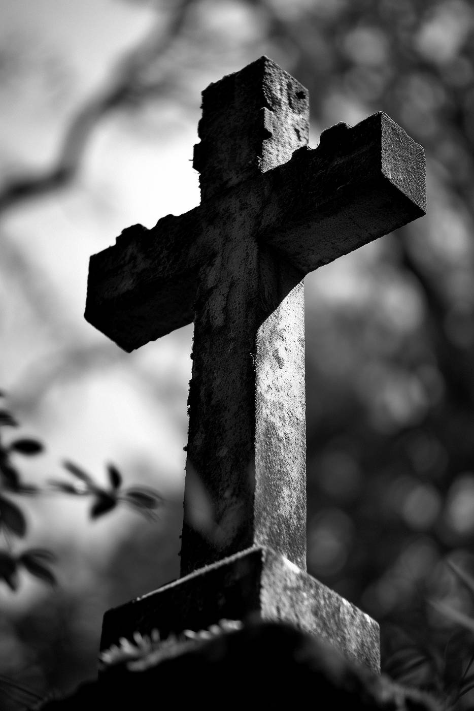 christianity catholicism cross spirituality religion tombstone cross shape — free black and white photo