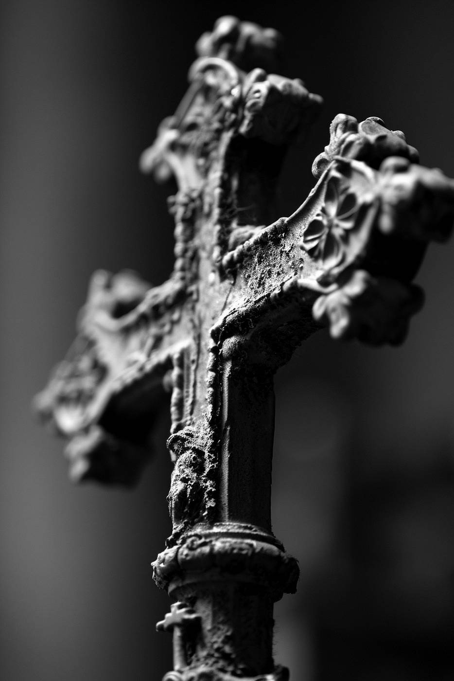 god spirituality catholicism christianity cross close-up religion — free black and white photo