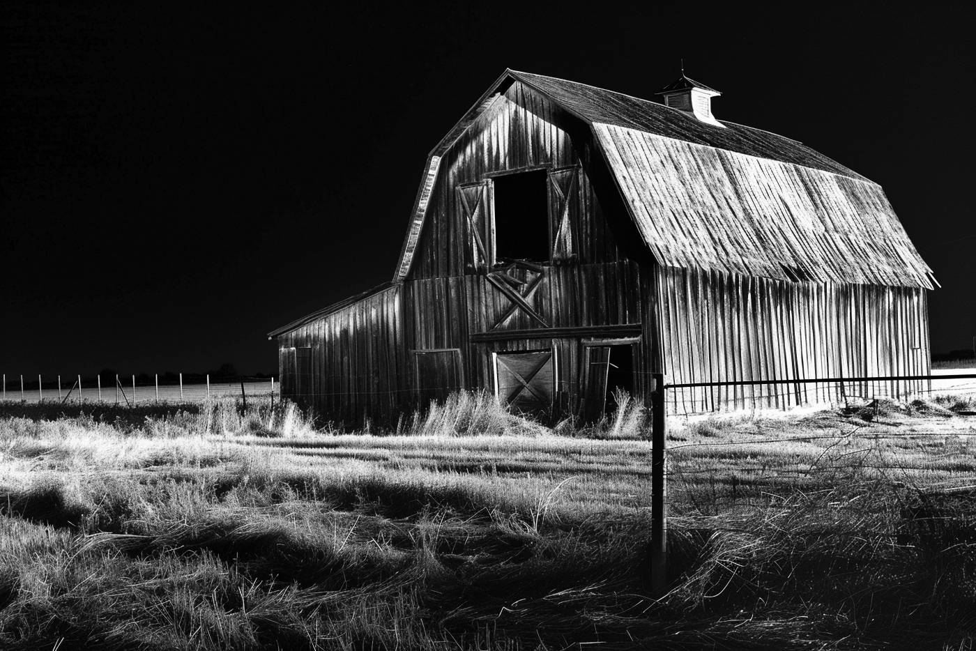 nature old abandoned outdoors rural scene farm grass — free black and white photo