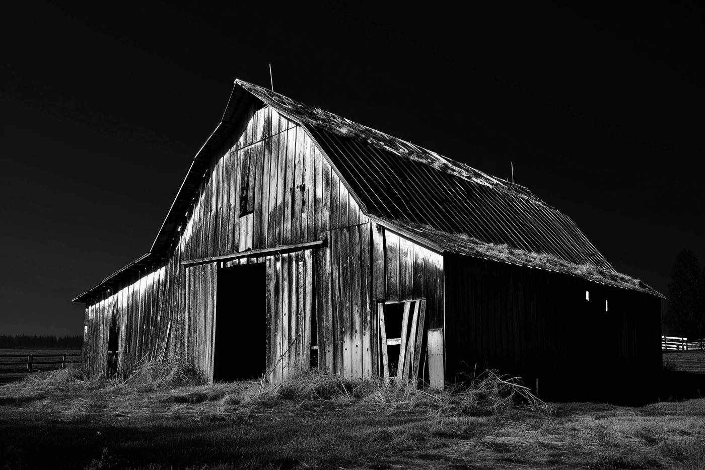 old abandoned wood rural scene farm outdoors barn — free black and white photo