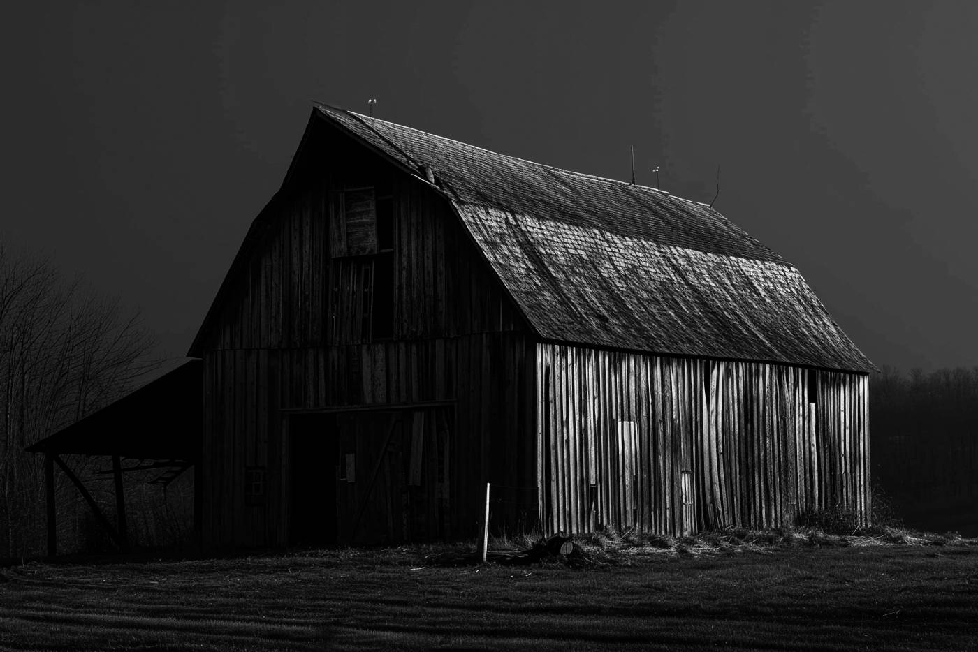 old wood outdoors rural scene material farm barn — free black and white photo