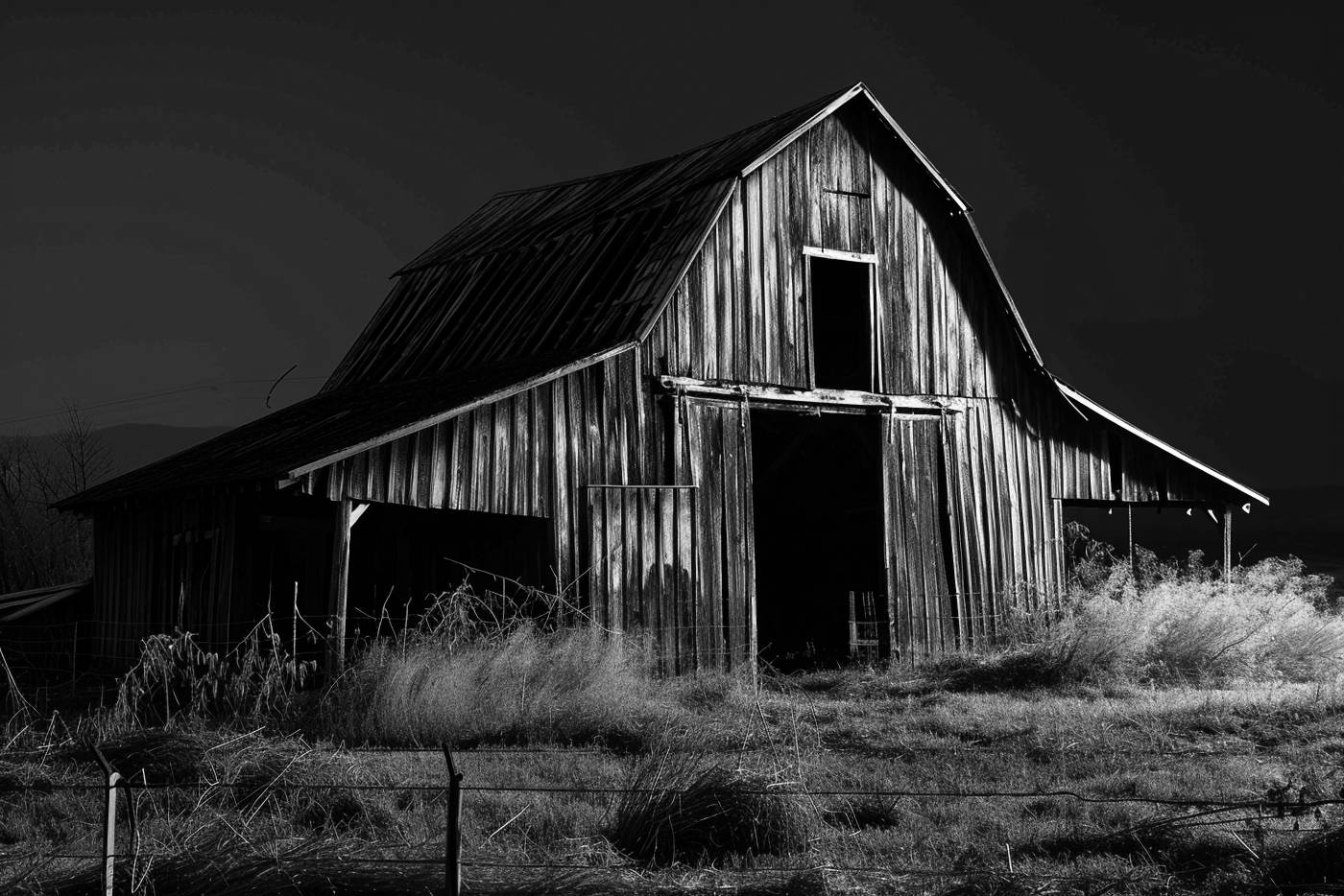 wood outdoors old barn material rural scene abandoned — free black and white photo