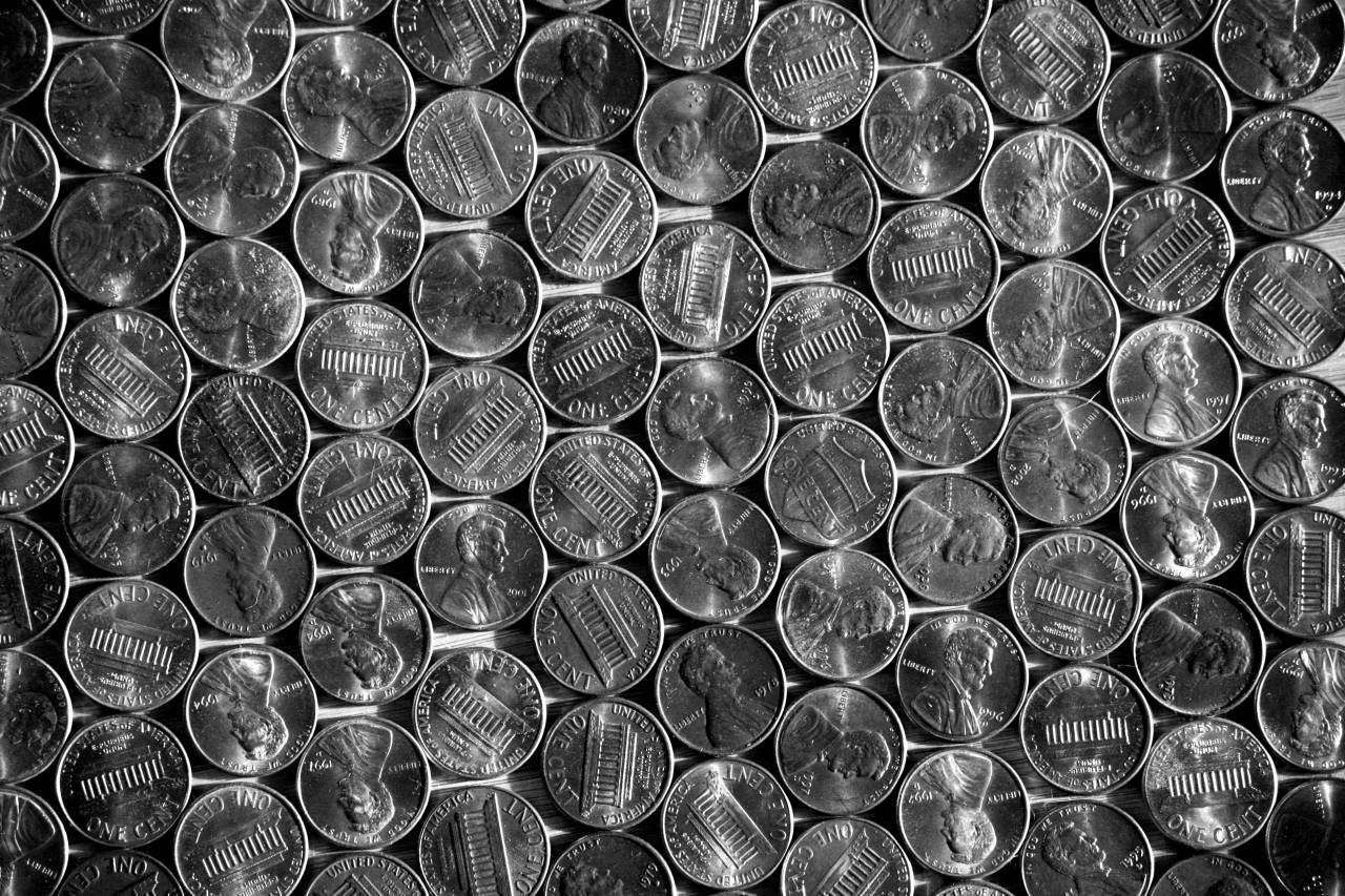 Pennies Texture   Photos Public  — free black and white photo