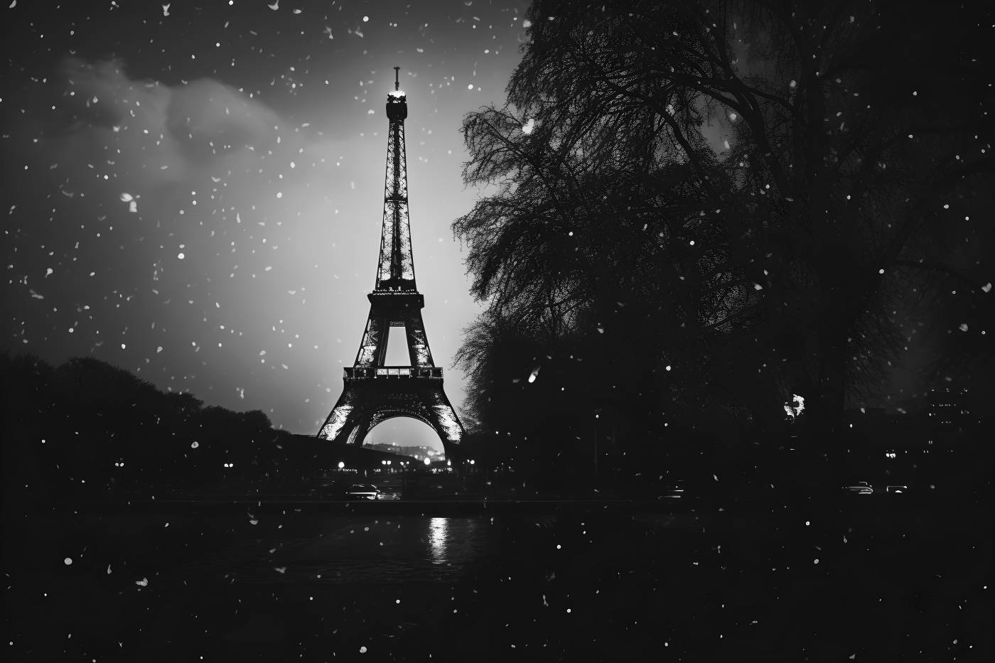 water outdoors famous place nature night silhouette architecture — free black and white photo