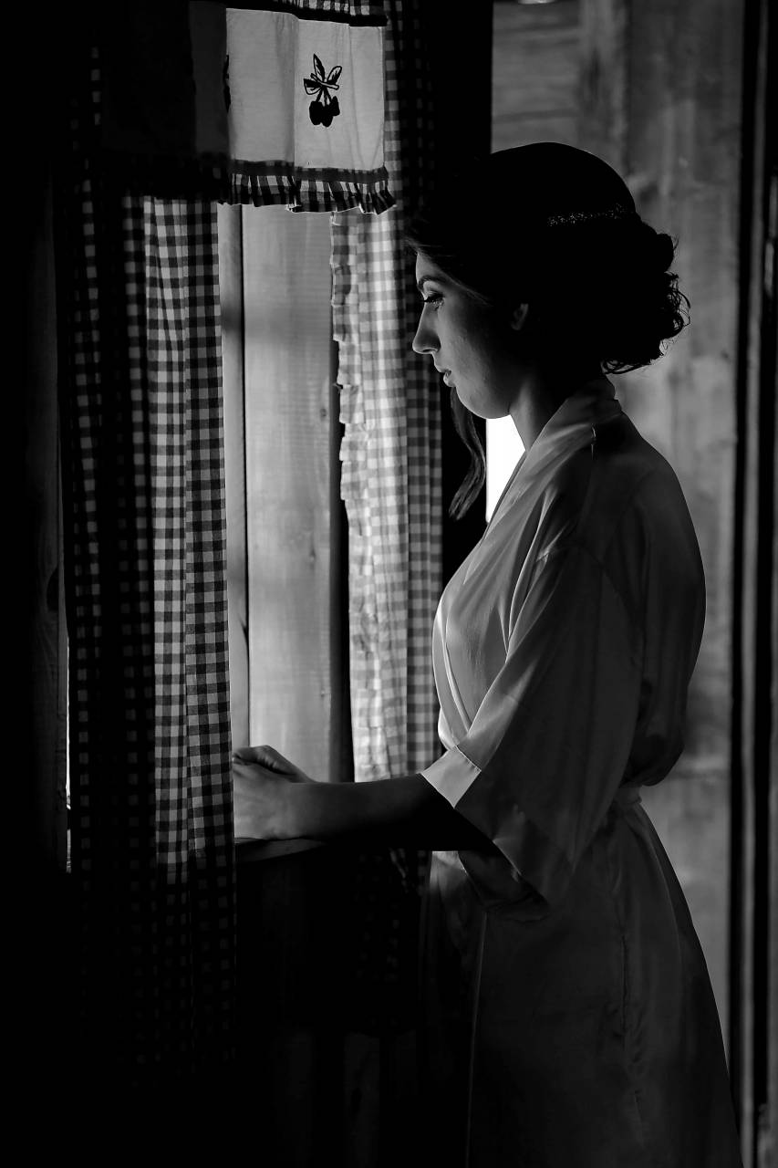 alone wait windows woman garment indoors window portrait clothing  — free black and white photo