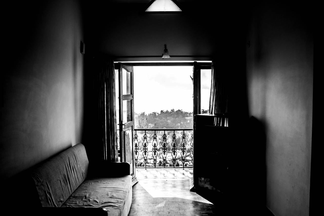 Black White House Balcony French Free Stock Photo  — free black and white photo