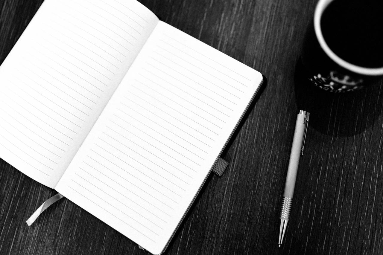 Notepad Pen Coffee Desk Free Stock Photo - NegativeSpace — free black and white photo