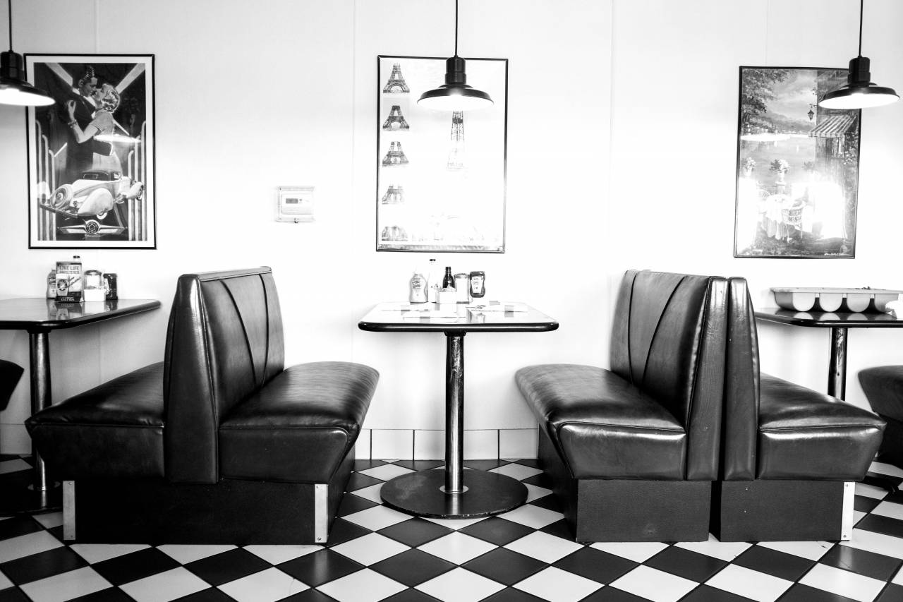 Old School Diner Booth Free Stock Photo - NegativeSpace — free black and white photo