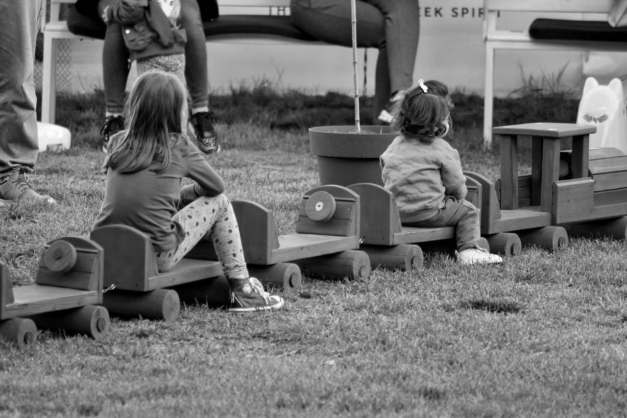 fun grass children child recreation park leisure childhood outdoors — free black and white photo