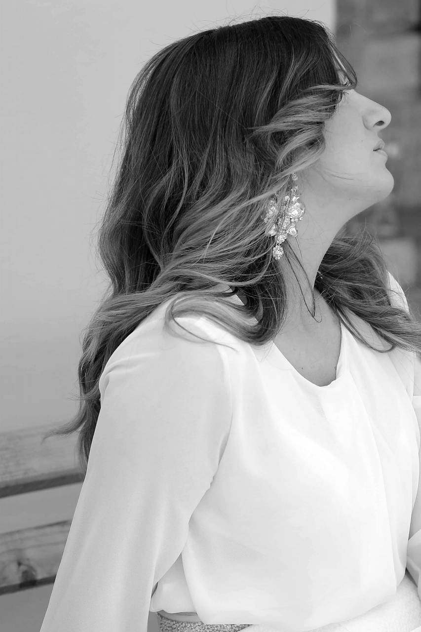 jewel earrings glamour brilliant hairstyle diamond jewelry pretty  — free black and white photo