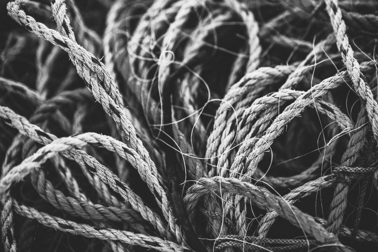 Fishing Rope ?Texture?  — free black and white photo