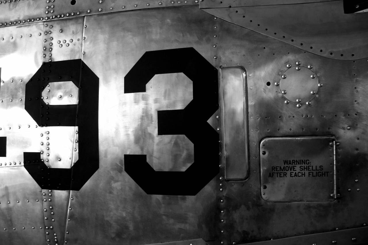 Military Metal Plane  — free black and white photo