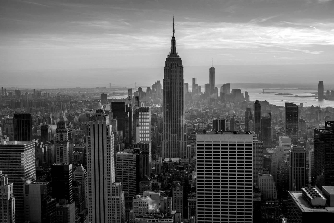 New York Sunset Free Stock ?Photo? -  — free black and white photo