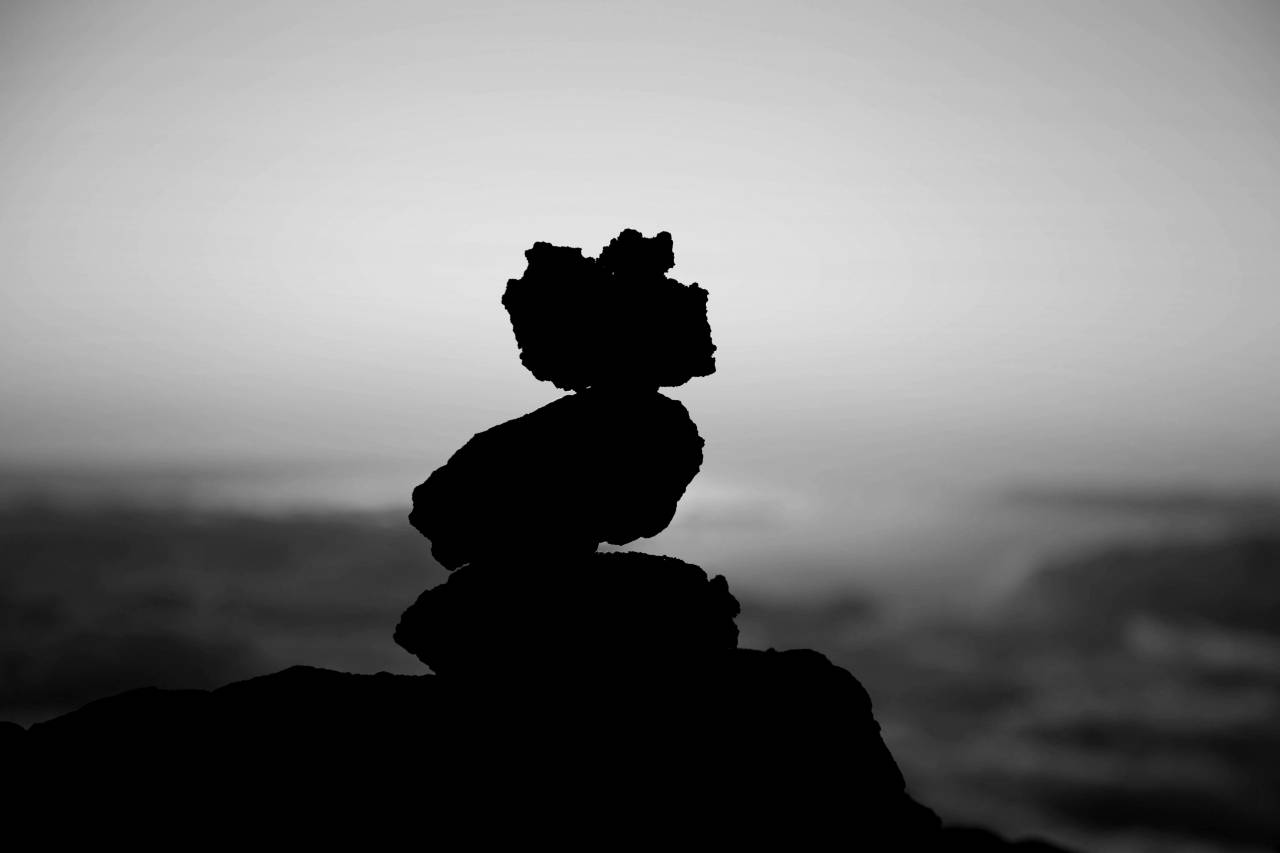 Rock Pile at Sunset Free Stock ?Photo? -  — free black and white photo