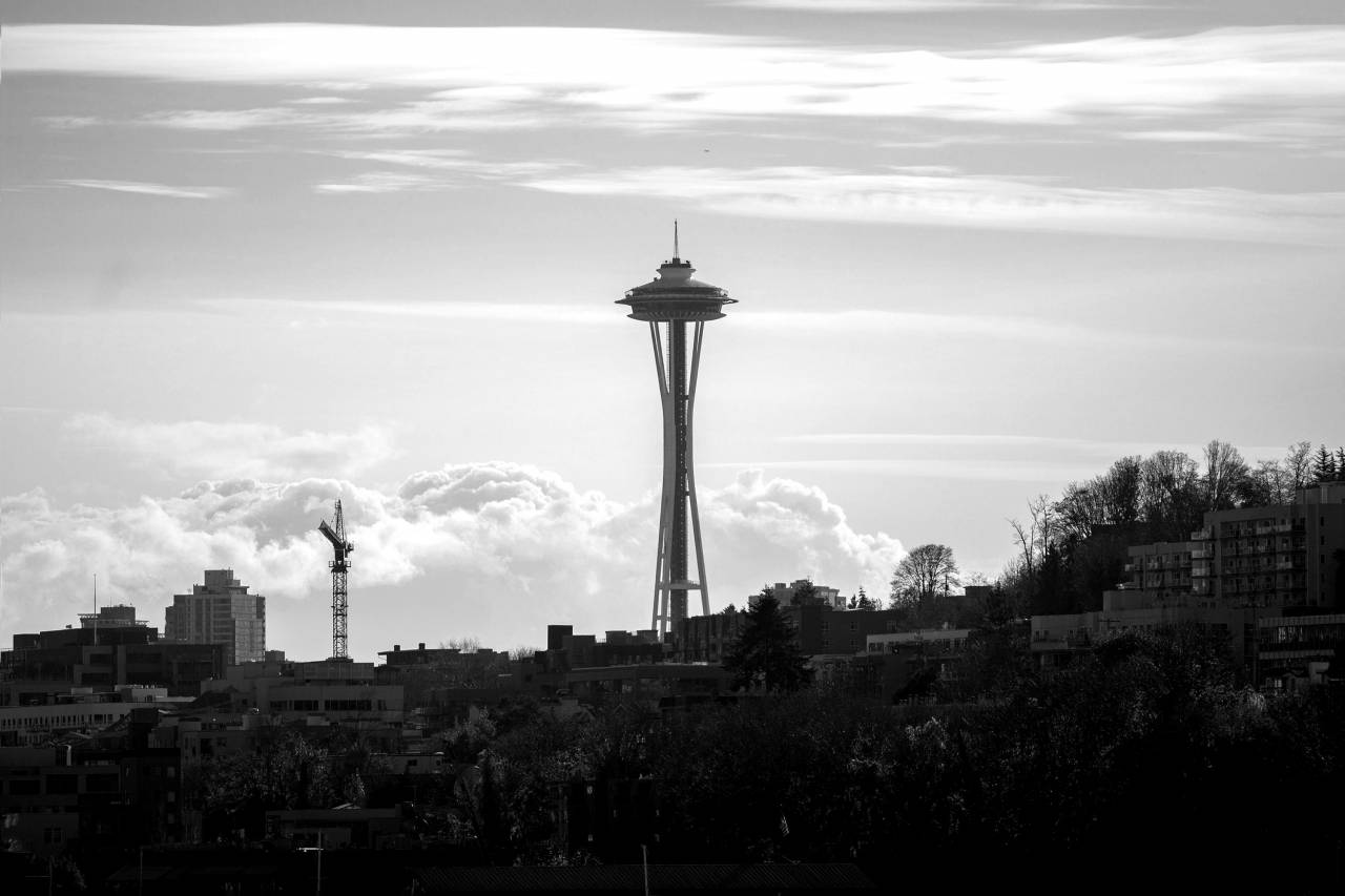 Seattle Sunset Royalty-Free Stock ?Photo? and Image — free black and white photo