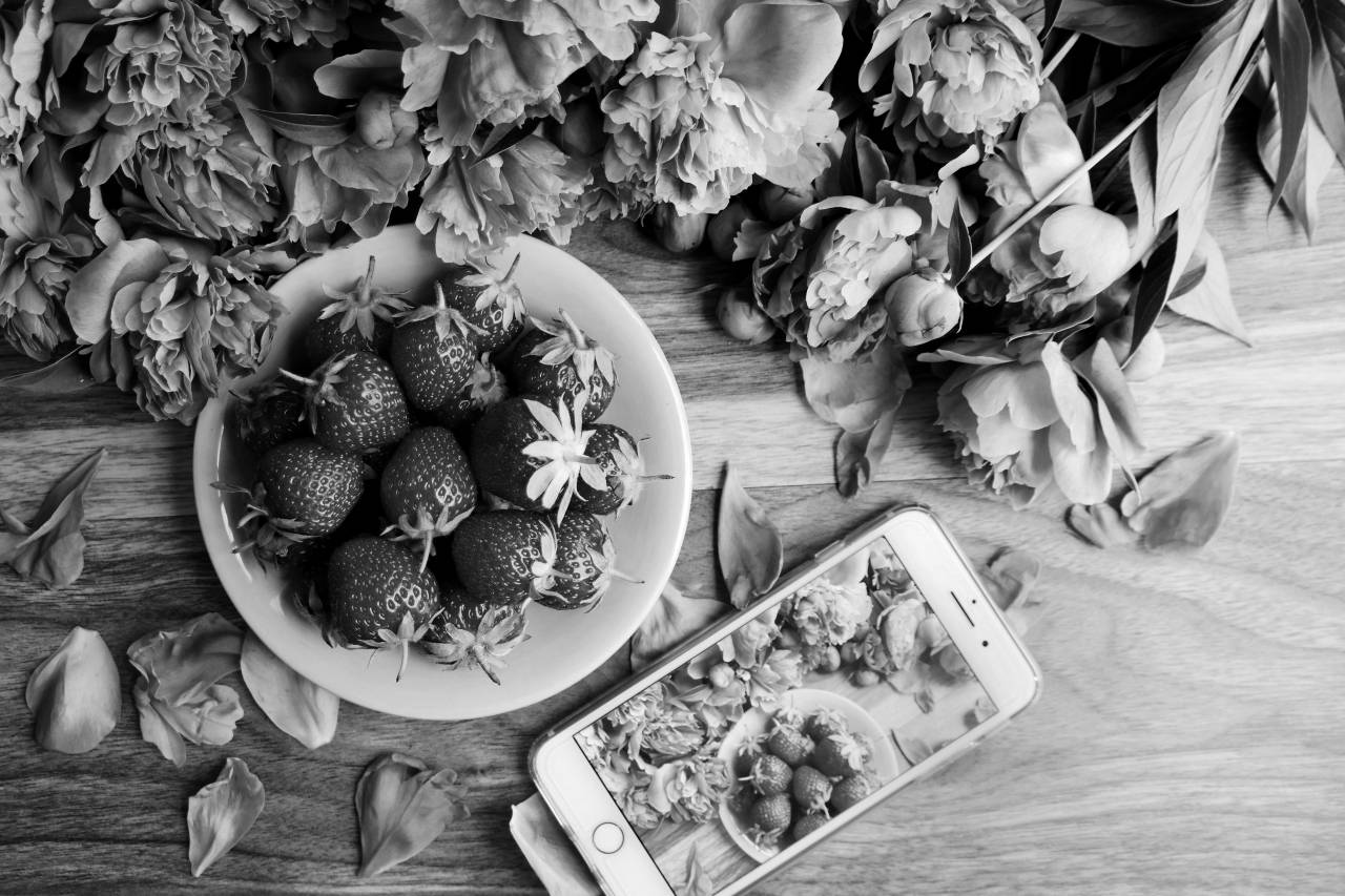 Strawberries & iPhone Royalty-Free Stock ?Photo? and Image — free black and white photo