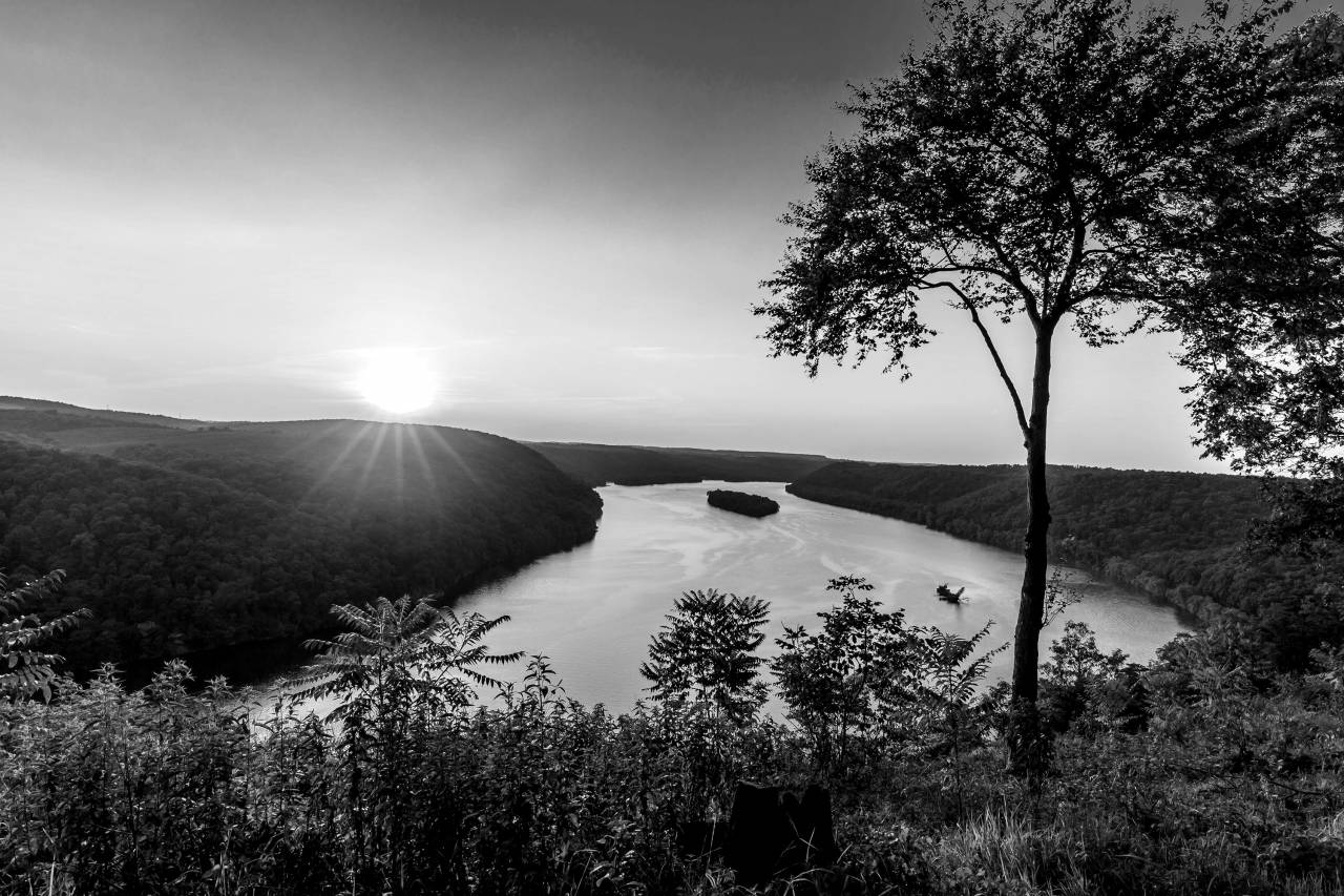 Sunset Over The River Royalty-Free Stock ?Photo? and Image — free black and white photo