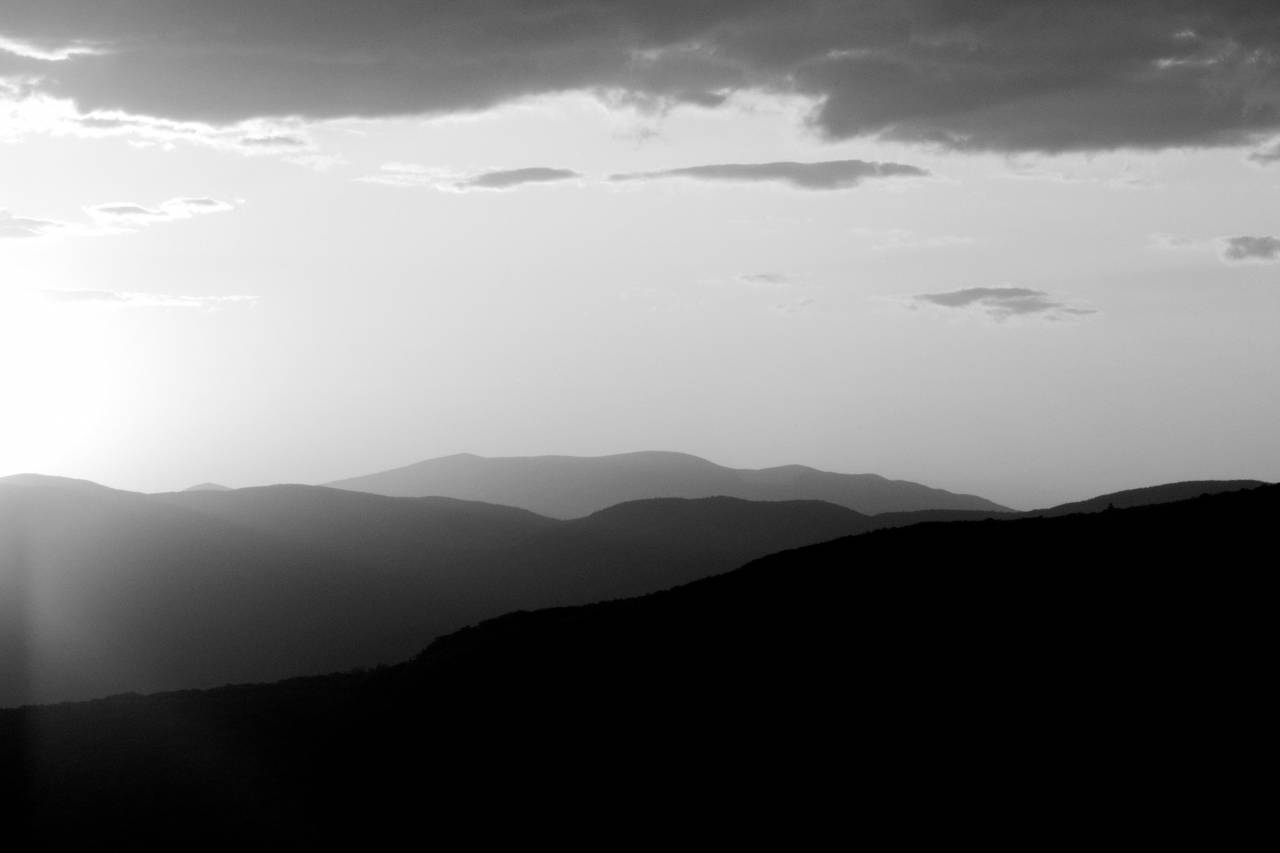 Warm Mountain Sunset Free Stock ?Photo? -  — free black and white photo
