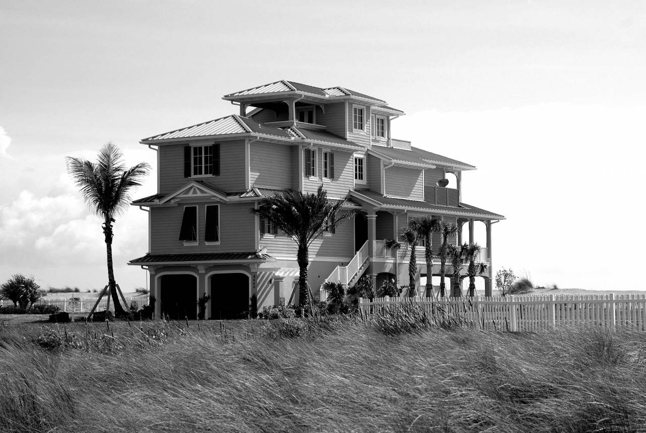   landscape  sea  ocean  architecture  sky  — free black and white photo