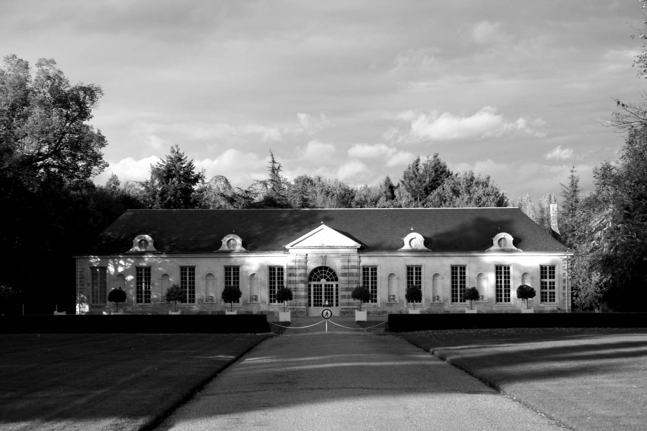   lawn  mansion  building  chateau  france  — free black and white photo
