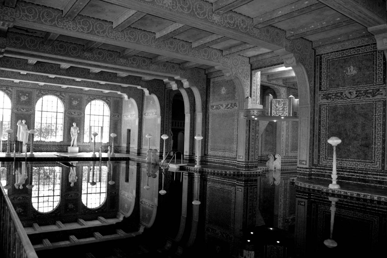   coast  architecture  mansion  building  — free black and white photo