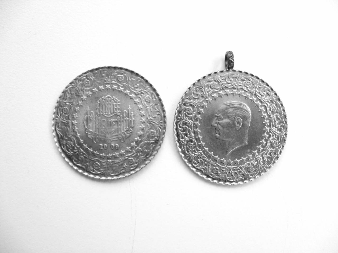   metal  money  material  jewelry  circle  — free black and white photo