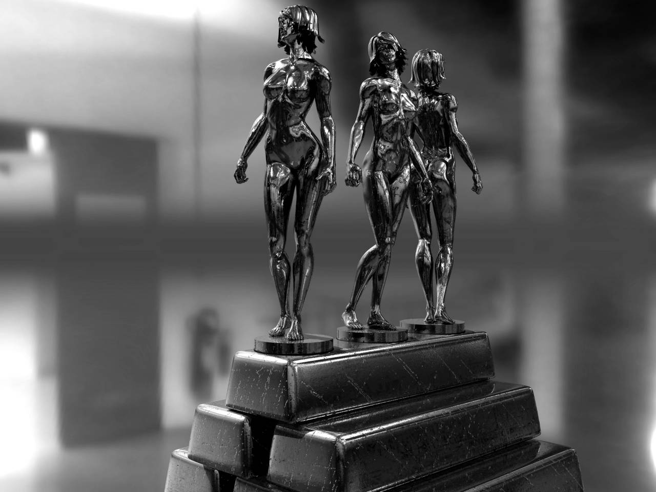  monument  statue  golden  metal  sculpture  — free black and white photo