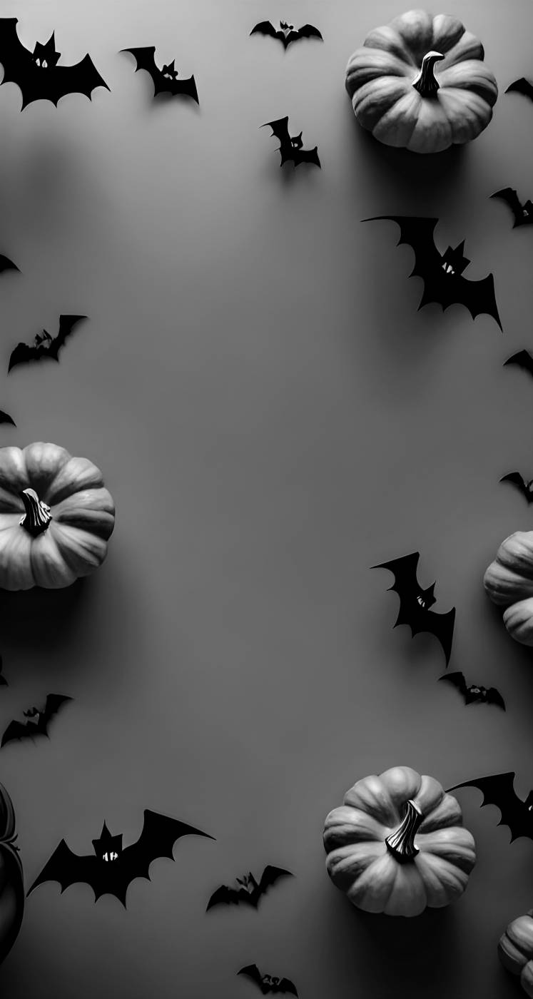 spooky animal bat pumpkin october autumn halloween — free black and white photo