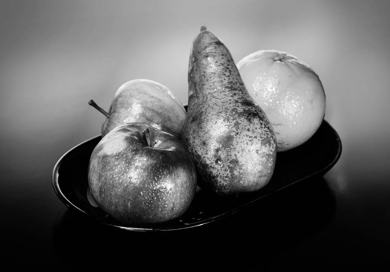   apple  nature  plant  orange  green  red  — free black and white photo