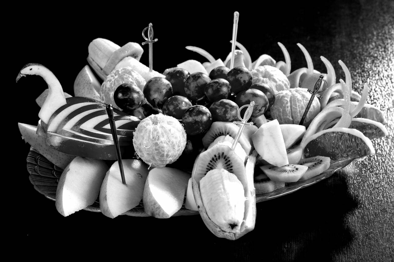   fruit  ripe  dish  meal  produce  vegetable  — free black and white photo