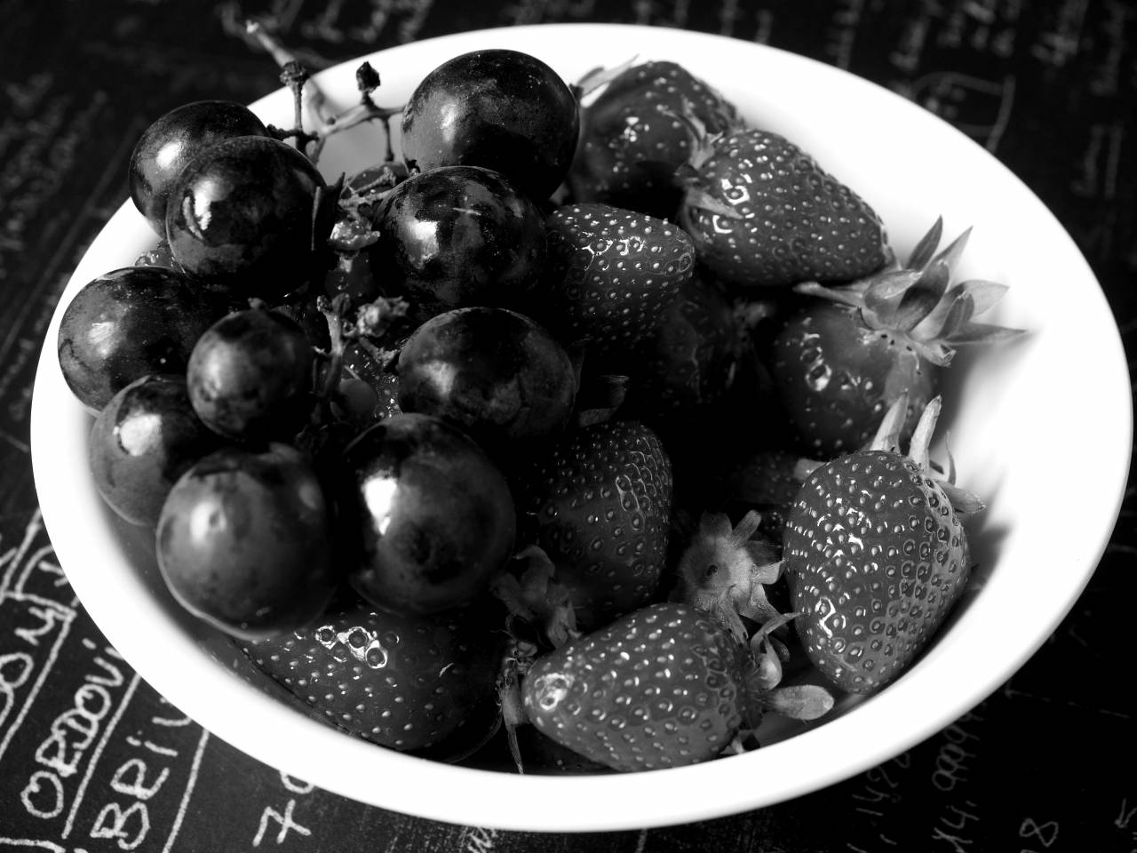   plant  berry  raindrop  food  red  produce  — free black and white photo