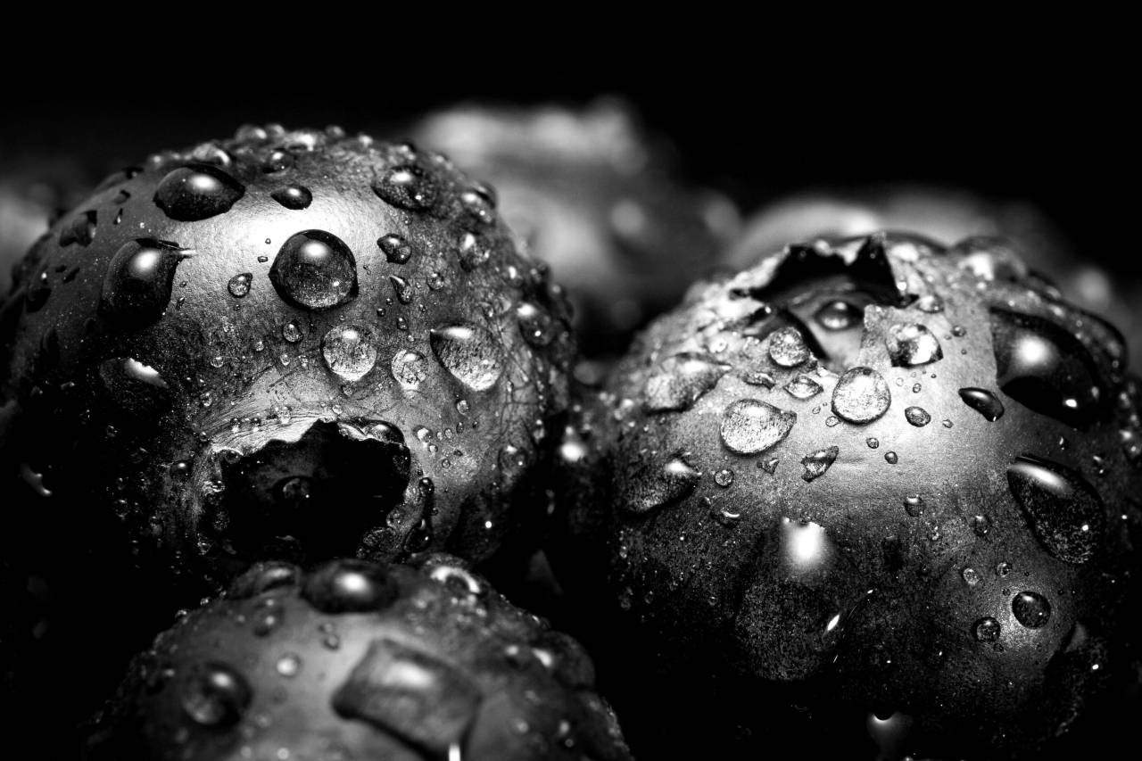   water  drop  dew  plant  fruit  berry  sweet  — free black and white photo