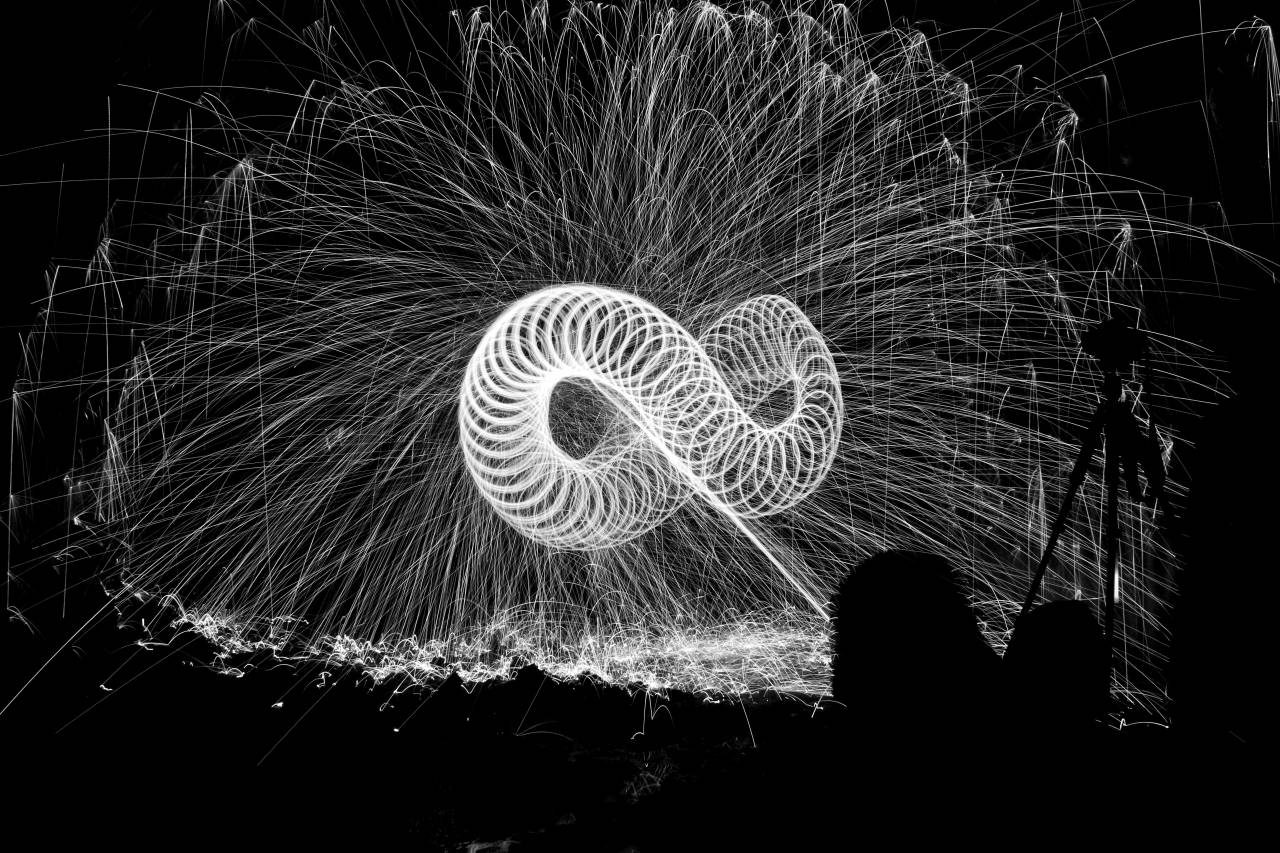   creative  light  abstract  night  texture  — free black and white photo