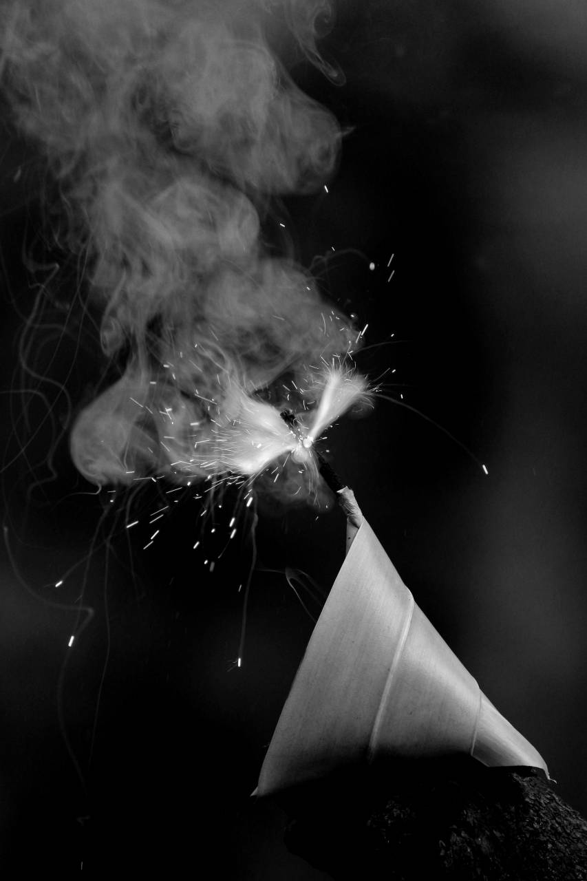   sparkler  festival  light  deepavali  diwali  — free black and white photo