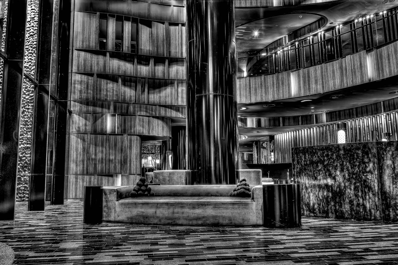 Hotel Entrance  — free black and white photo