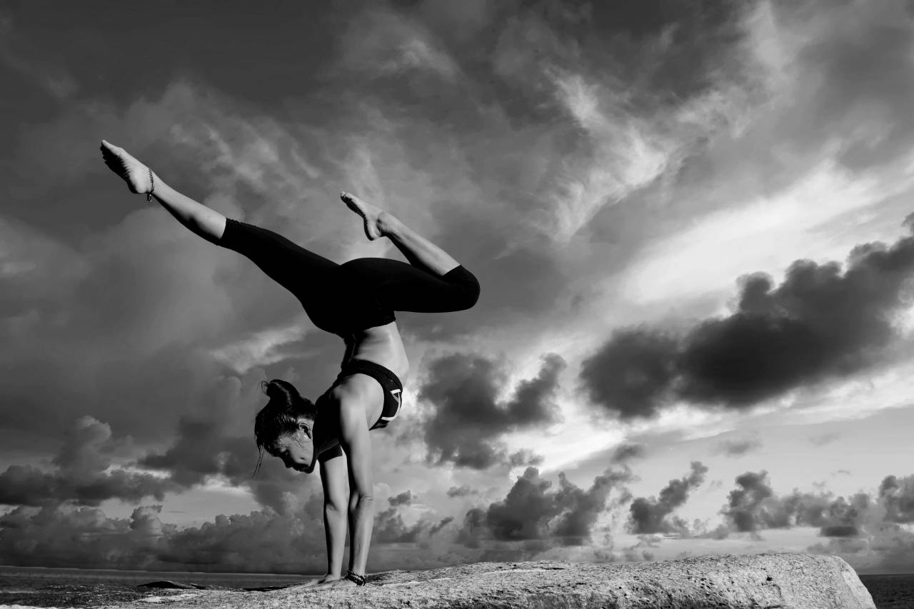 Yoga Woman  — free black and white photo