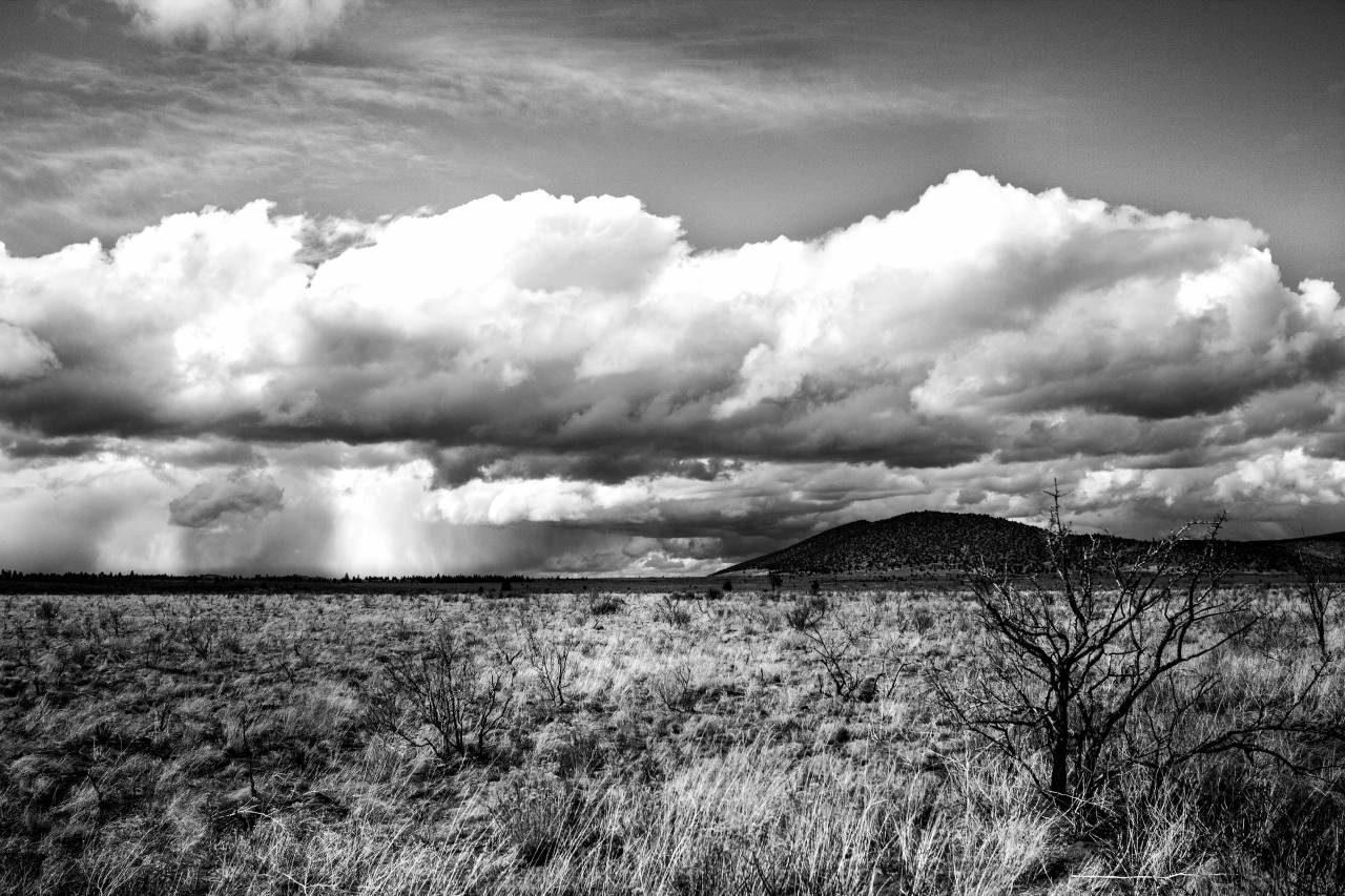 Clouds Landscape  — free black and white photo