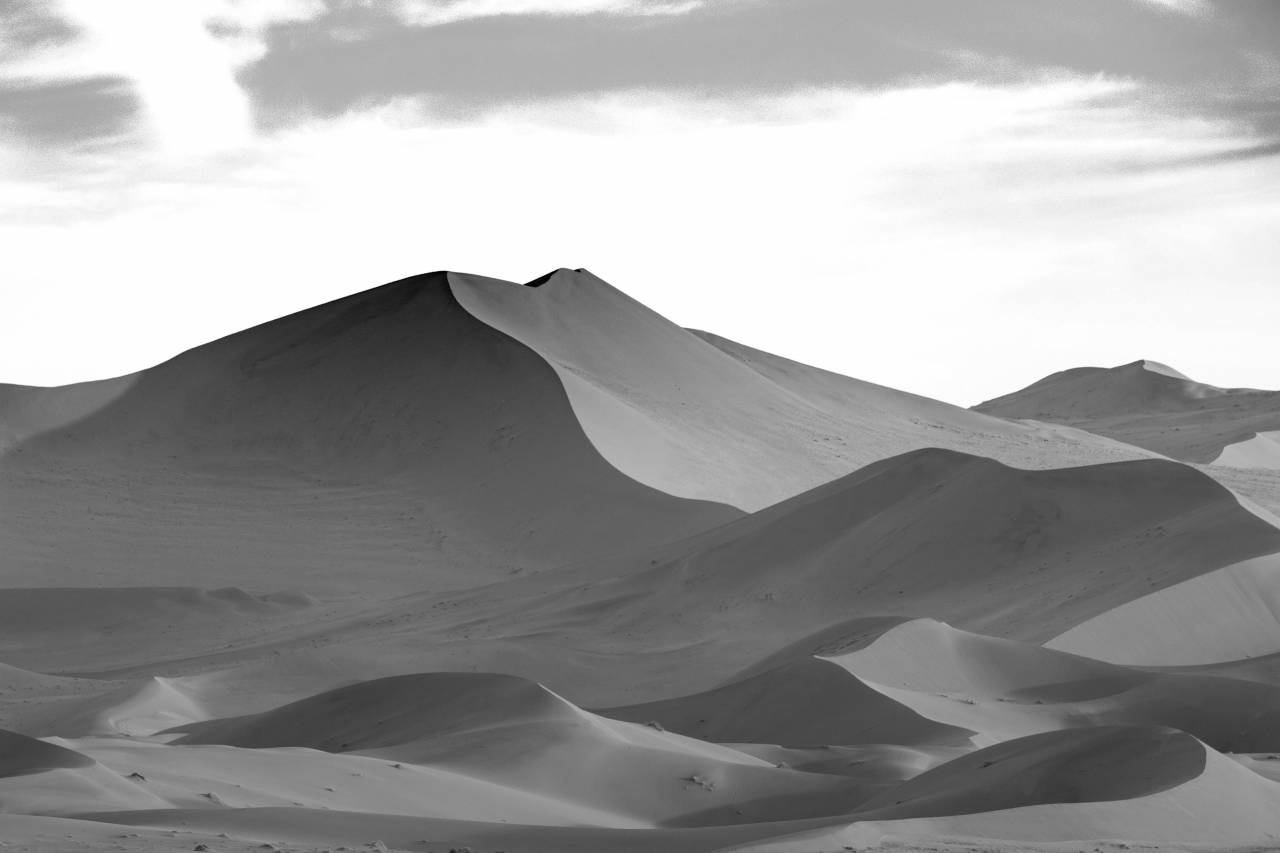 Desert Sand Dunes  — free black and white photo