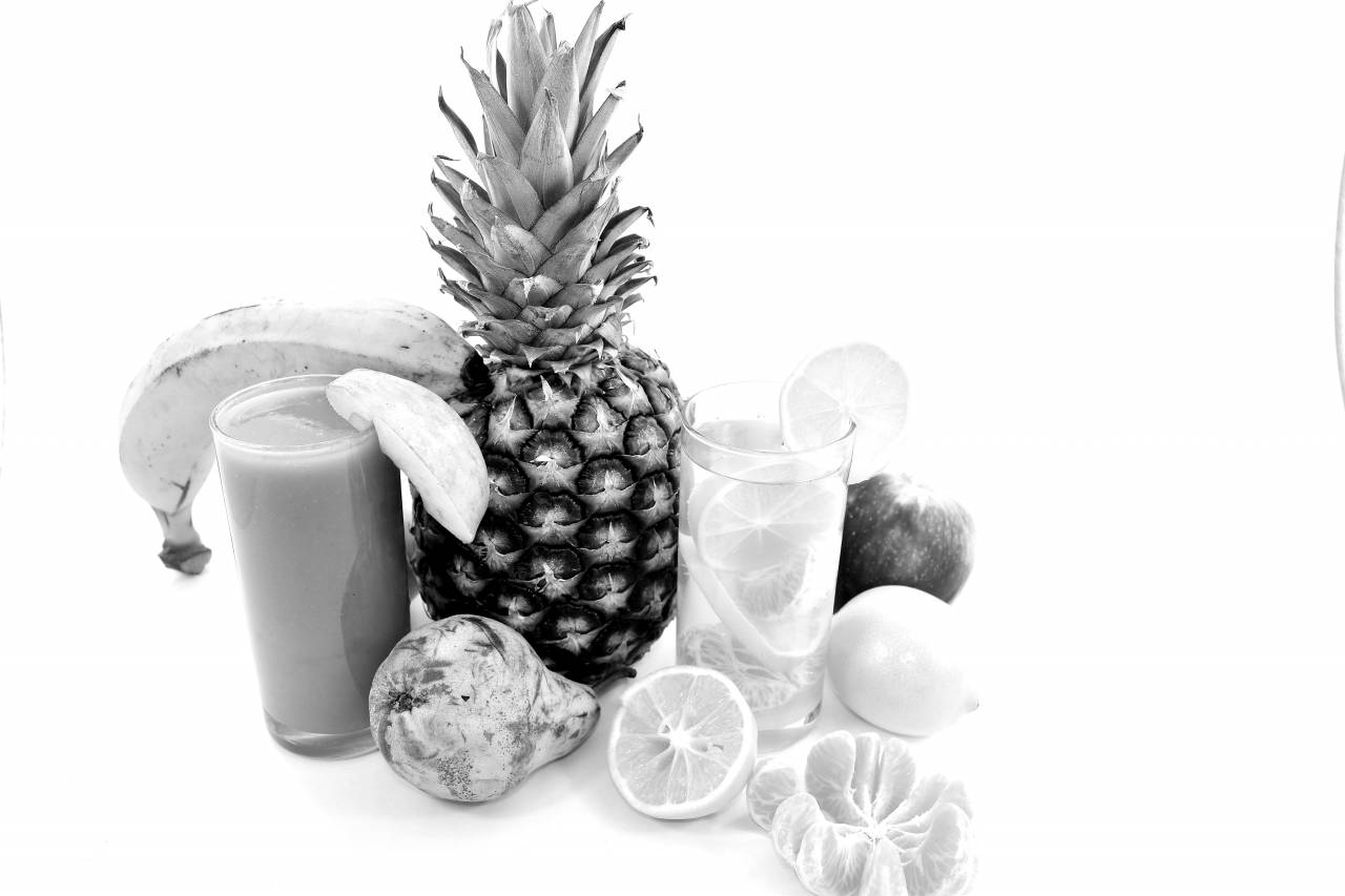 fruit juice pineapple syrup cocktail fresh pear produce tropical sweet cc0 — free black and white photo