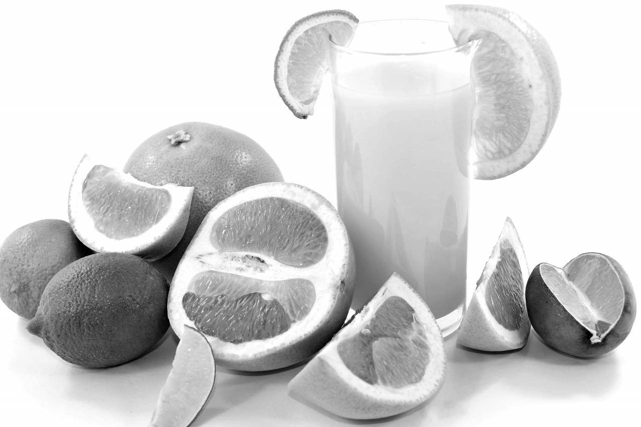 water bitter lemonade lime key aroma beverage cold fresh grapefruit lemon half — free black and white photo