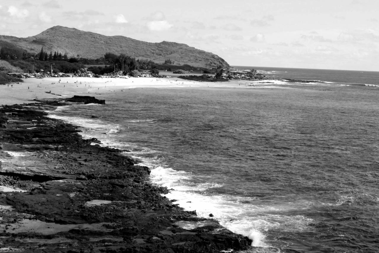 ?Ocean? Coast Landscape  — free black and white photo