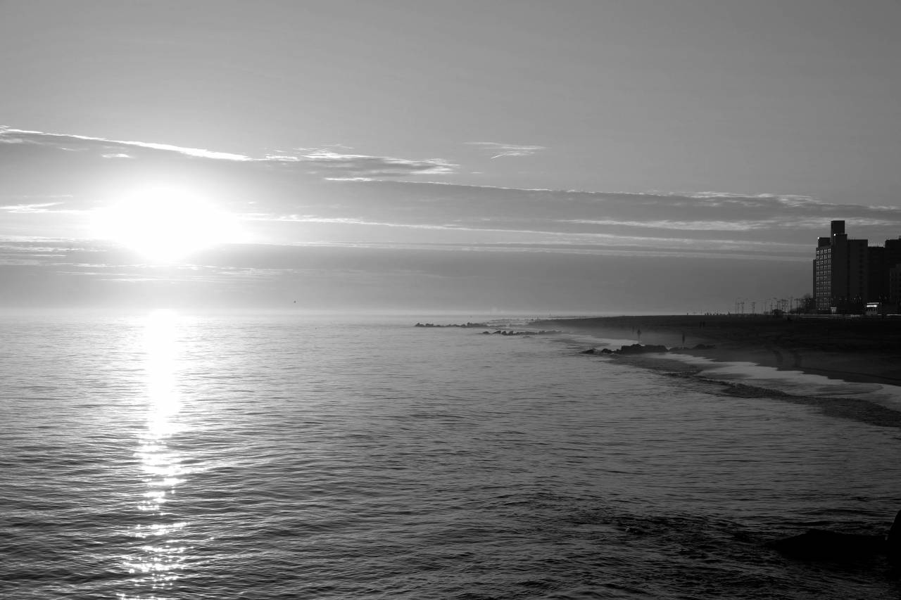 Sunset ?Ocean? Beach  — free black and white photo