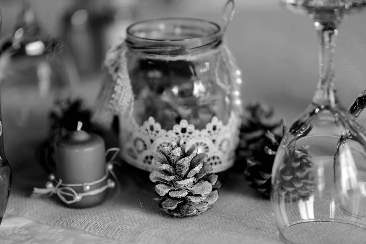 glass candle jar decorative crystal handmade decoration indoors luxury interior  — free black and white photo