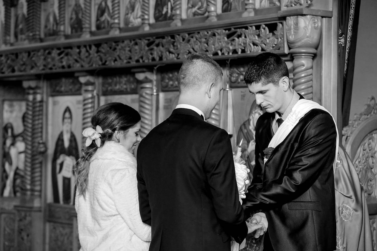 partnership godfather groom friendship friends groomsman bride church — free black and white photo