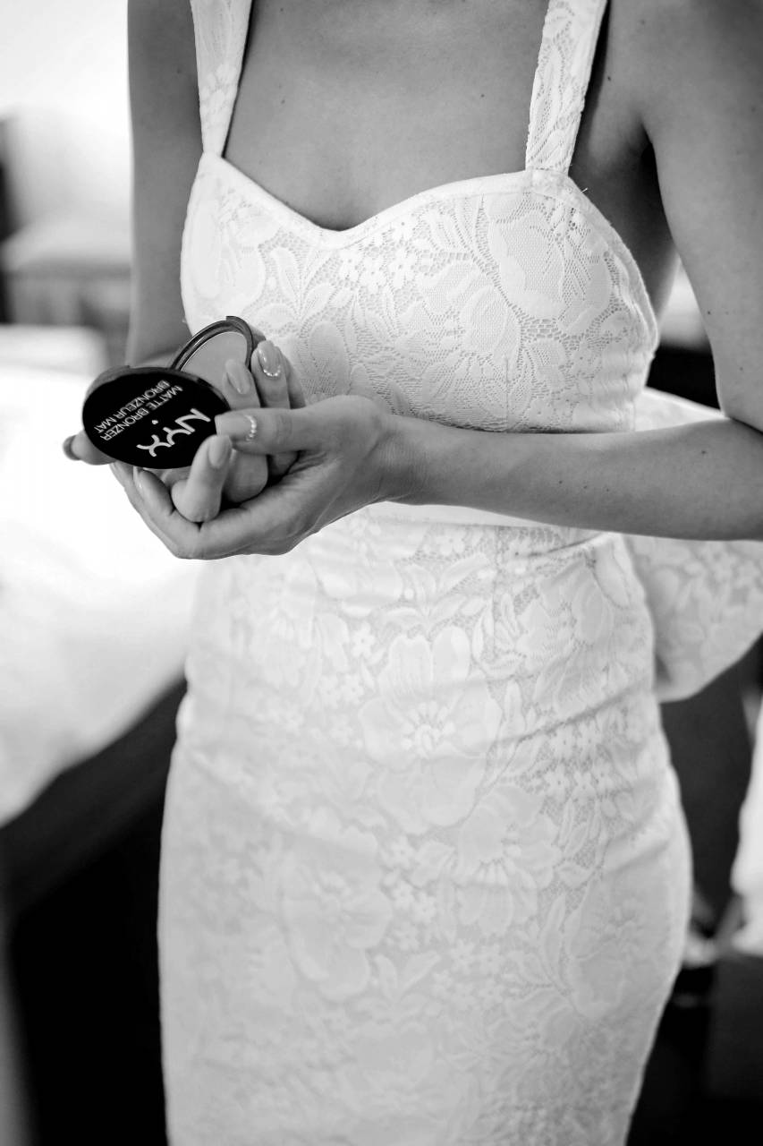 wedding bride makeup dress cosmetics finger hands skincare skin person  woman maternity surprise — free black and white photo