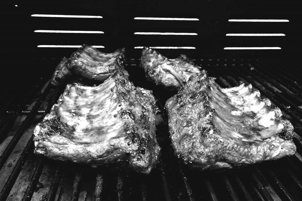 ?BBQ? Ribs  — free black and white photo