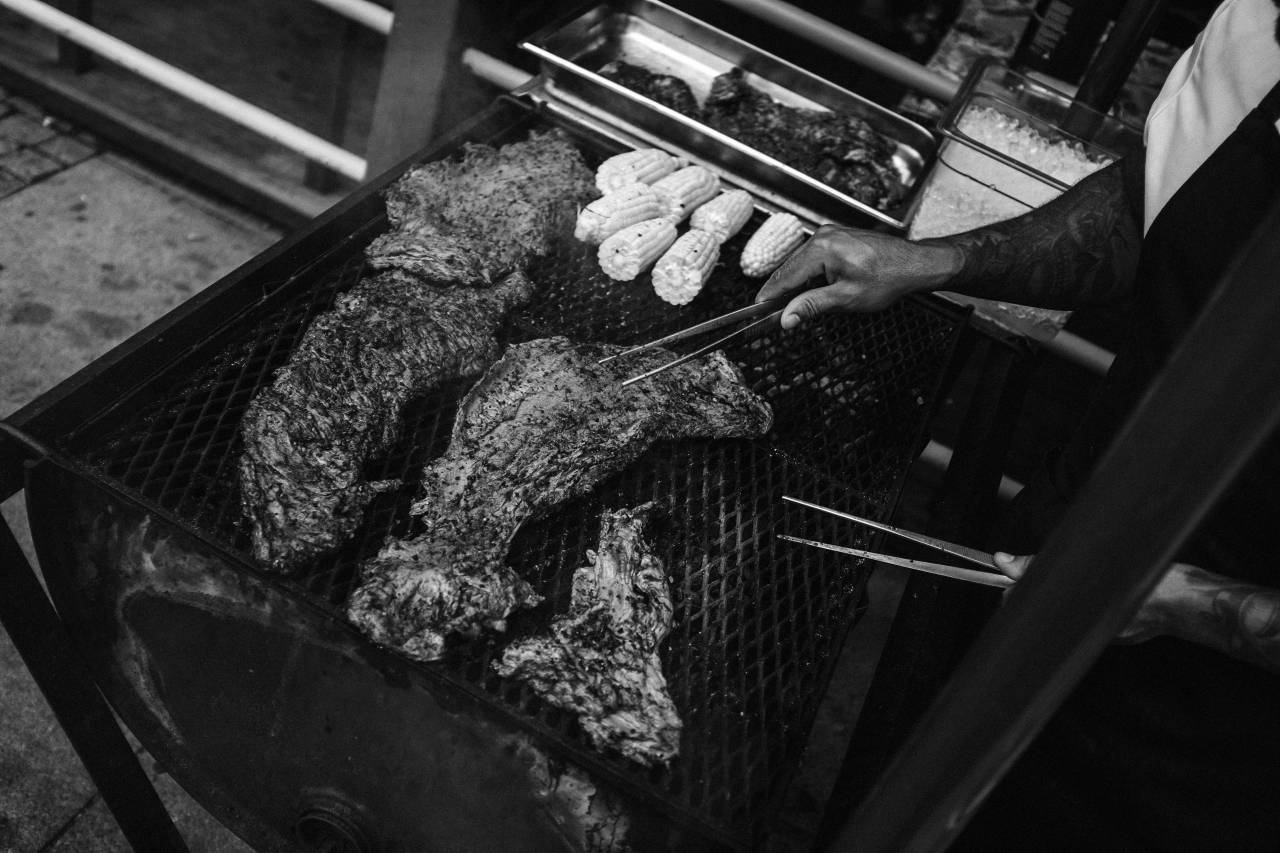 Steak on Barbecue  — free black and white photo